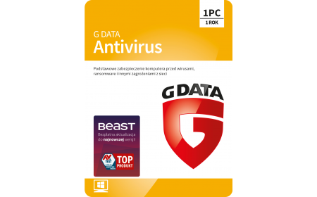 Oprogramowanie antywirusowe G Data Antivirus - 1 urządzenie / 1 rok