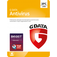 Oprogramowanie antywirusowe G Data Antivirus - 3 urządzenia / 1 rok