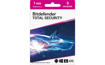 Oprogramowanie antywirusowe Bitdefender Total Security - 5 urządzeń / 1 rok