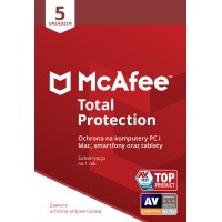 Oprogramowanie antywirusowe McAfee® Total Protection 5 urządzeń / 1 rok