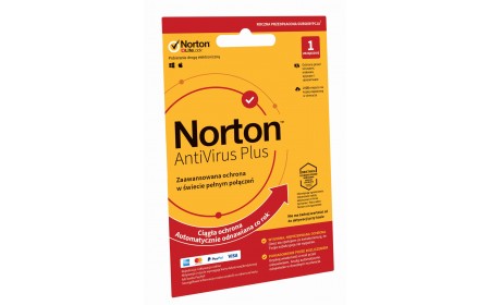 Oprogramowanie antywirusowe Norton AntiVirus Plus - 1 urządzenie / 12 miesięcy